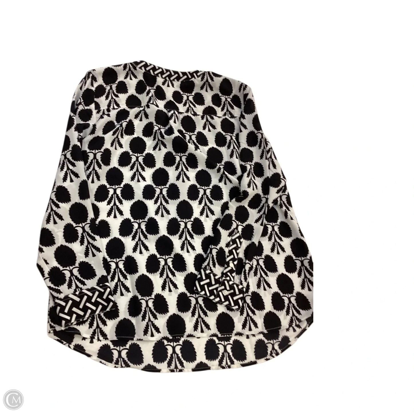 Top Long Sleeve By Talbots In Black & Cream, Size: Lp