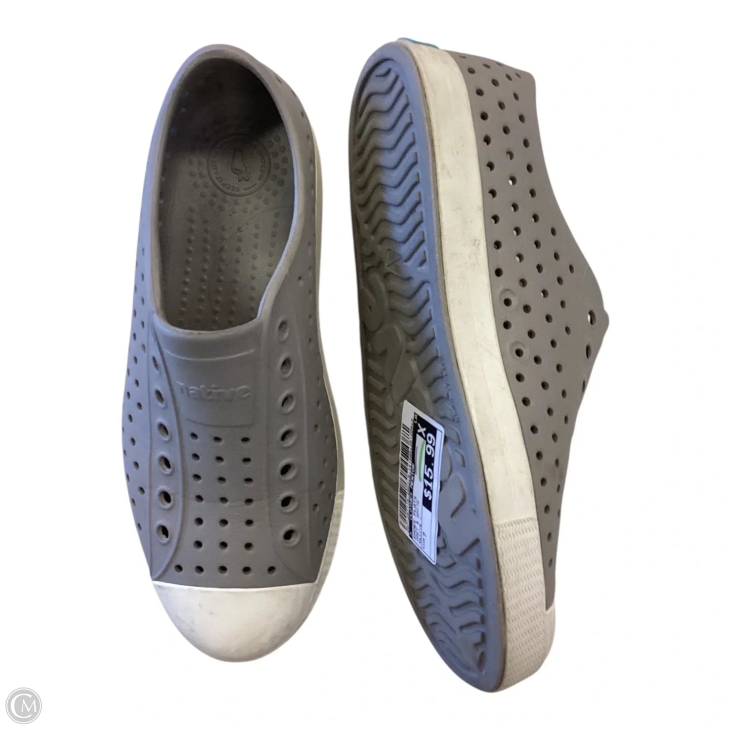 Shoes Flats By Clothes Mentor In Grey & White, Size: 7