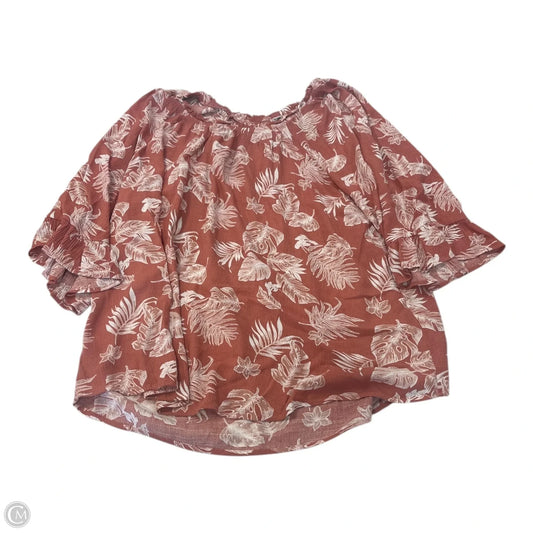 Top 3/4 Sleeve By Clothes Mentor In Pink & White, Size: Xlp