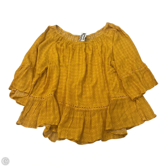 Top 3/4 Sleeve By Democracy In Yellow, Size: Xl