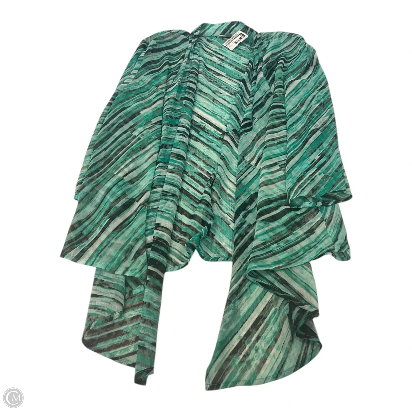 Kimono By Jm Collections In Black & Green, Size: Xl