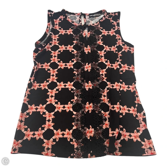 Top Sleeveless Designer By Karl Lagerfeld In Black & Pink, Size: Xs