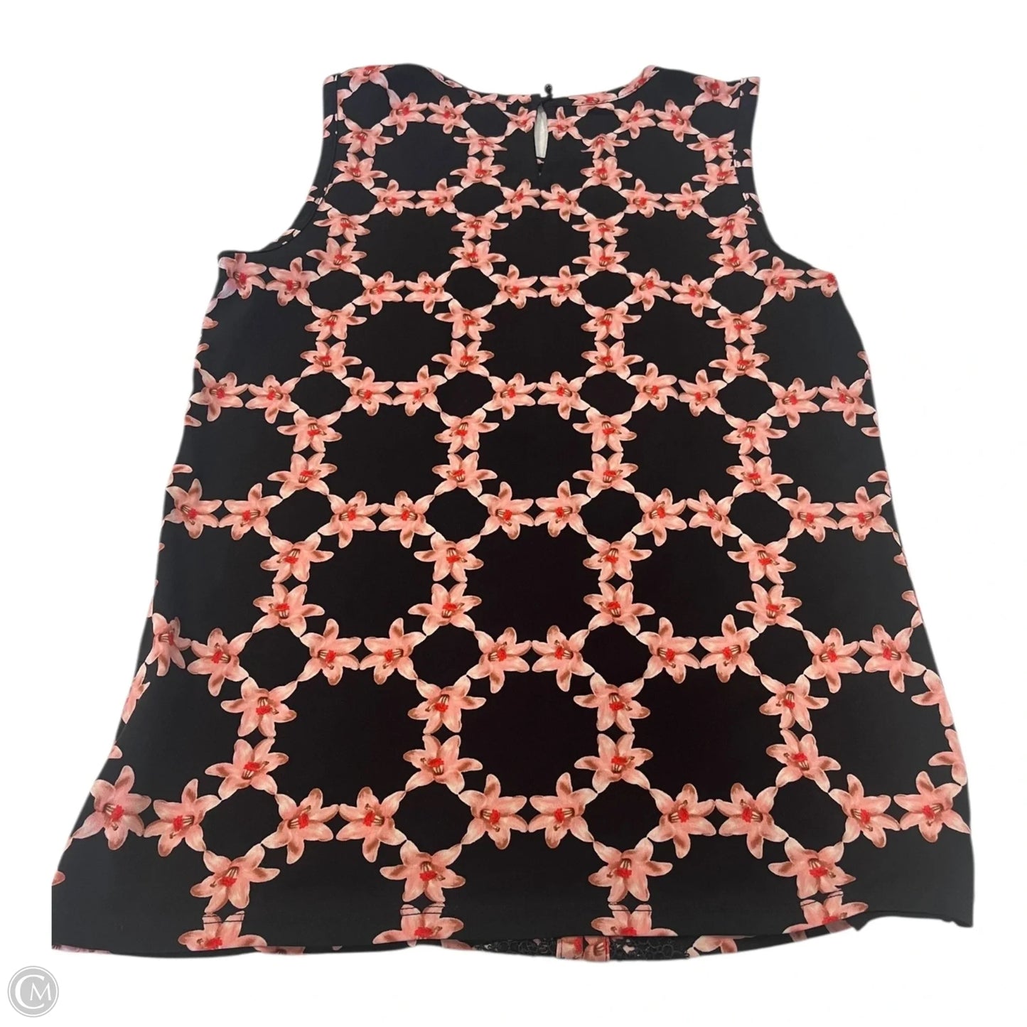 Top Sleeveless Designer By Karl Lagerfeld In Black & Pink, Size: Xs