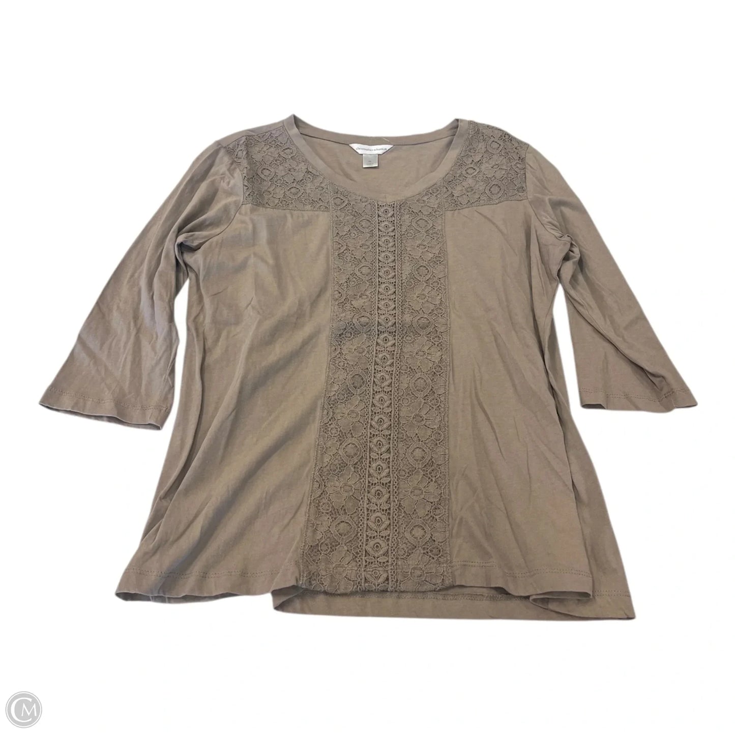 Top 3/4 Sleeve By Christopher And Banks In Brown, Size: Xl