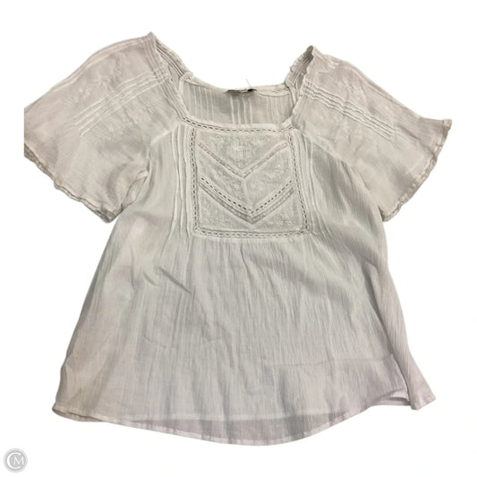 Top Short Sleeve By Lucky Brand In White, Size: M