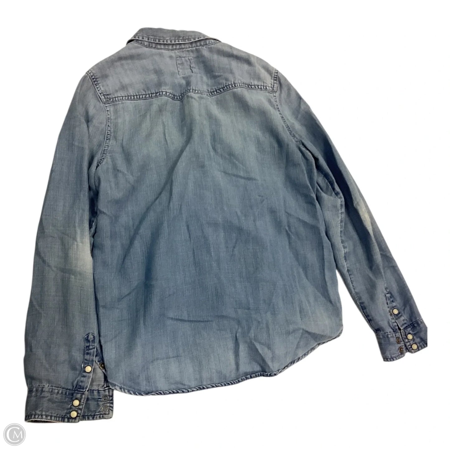 Top Long Sleeve By American Eagle In Blue Denim, Size: M