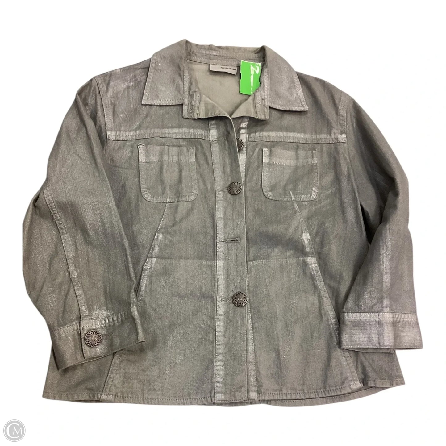 Jacket Other By Chicos In Silver, Size: M