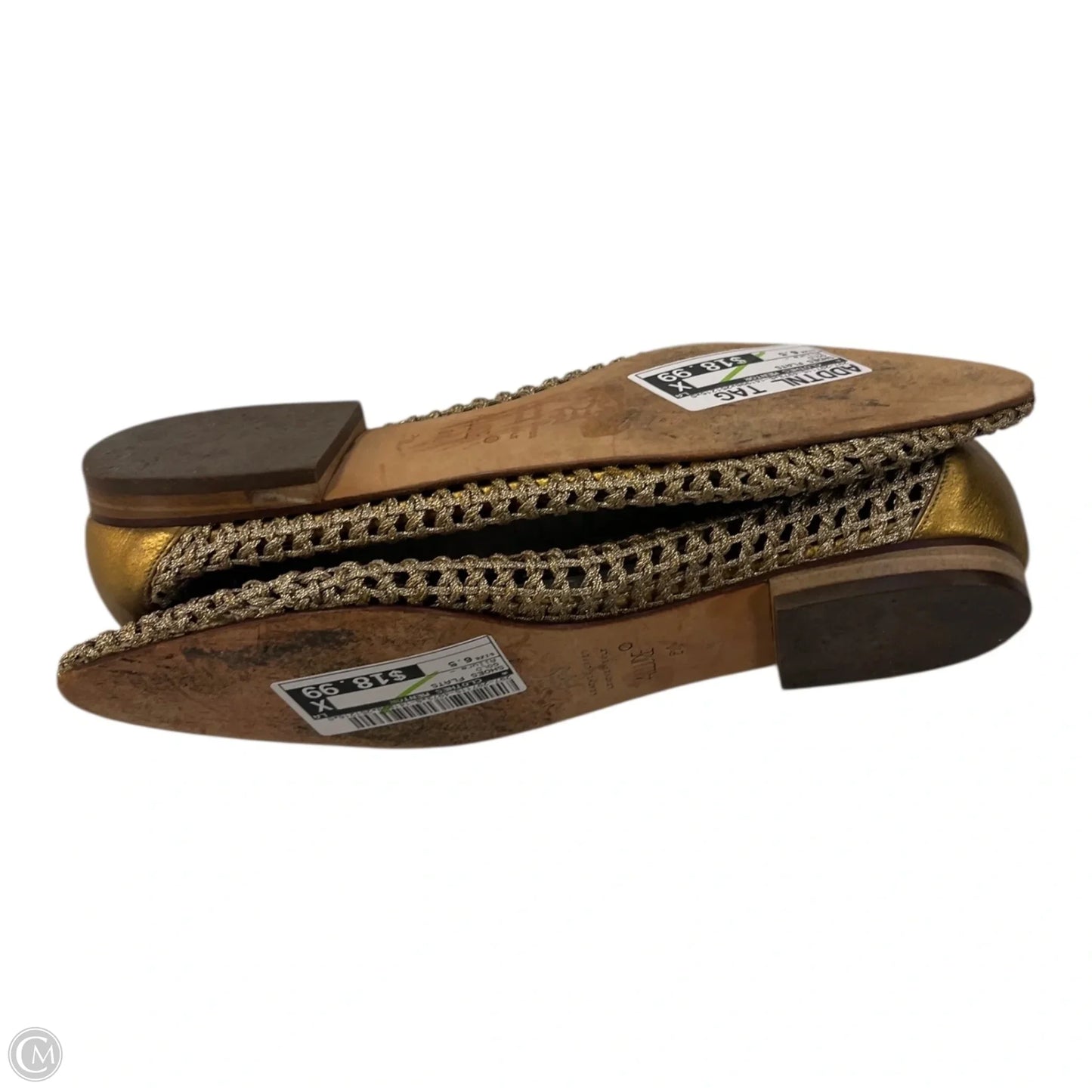 Shoes Flats By Clothes Mentor In Gold, Size: 6.5