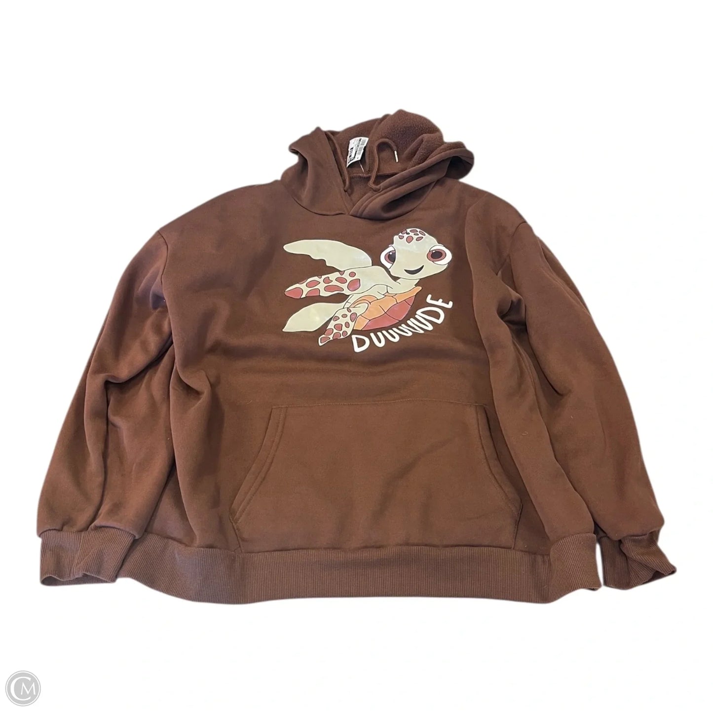 Sweatshirt Hoodie By Clothes Mentor In Brown & Green, Size: 1x