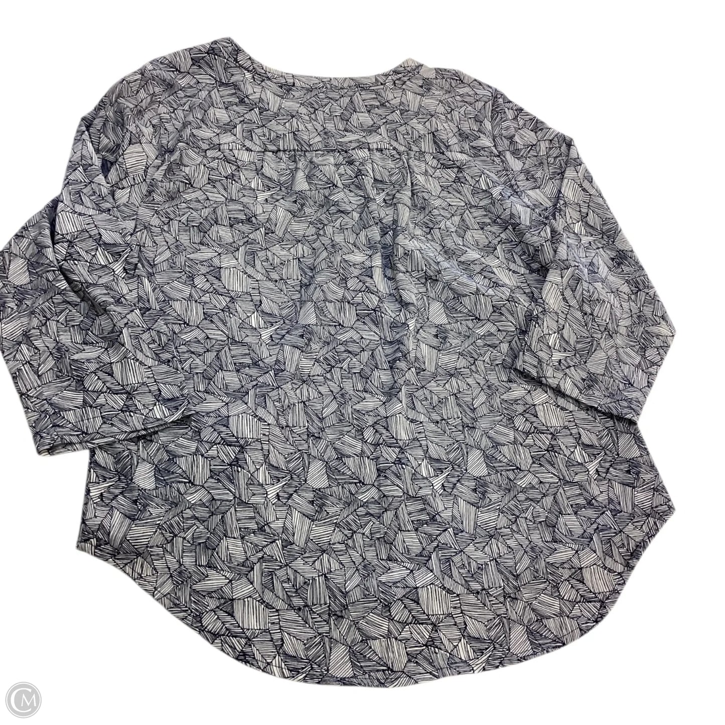 Top 3/4 Sleeve By Christopher And Banks In Blue & Cream, Size: Sp