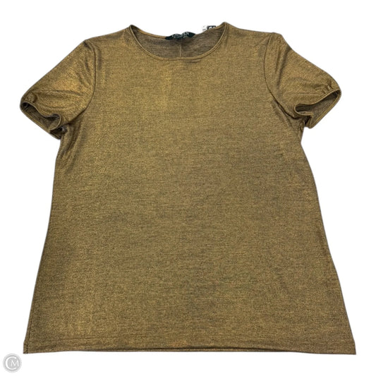 Top Short Sleeve By Lauren By Ralph Lauren In Gold, Size: M