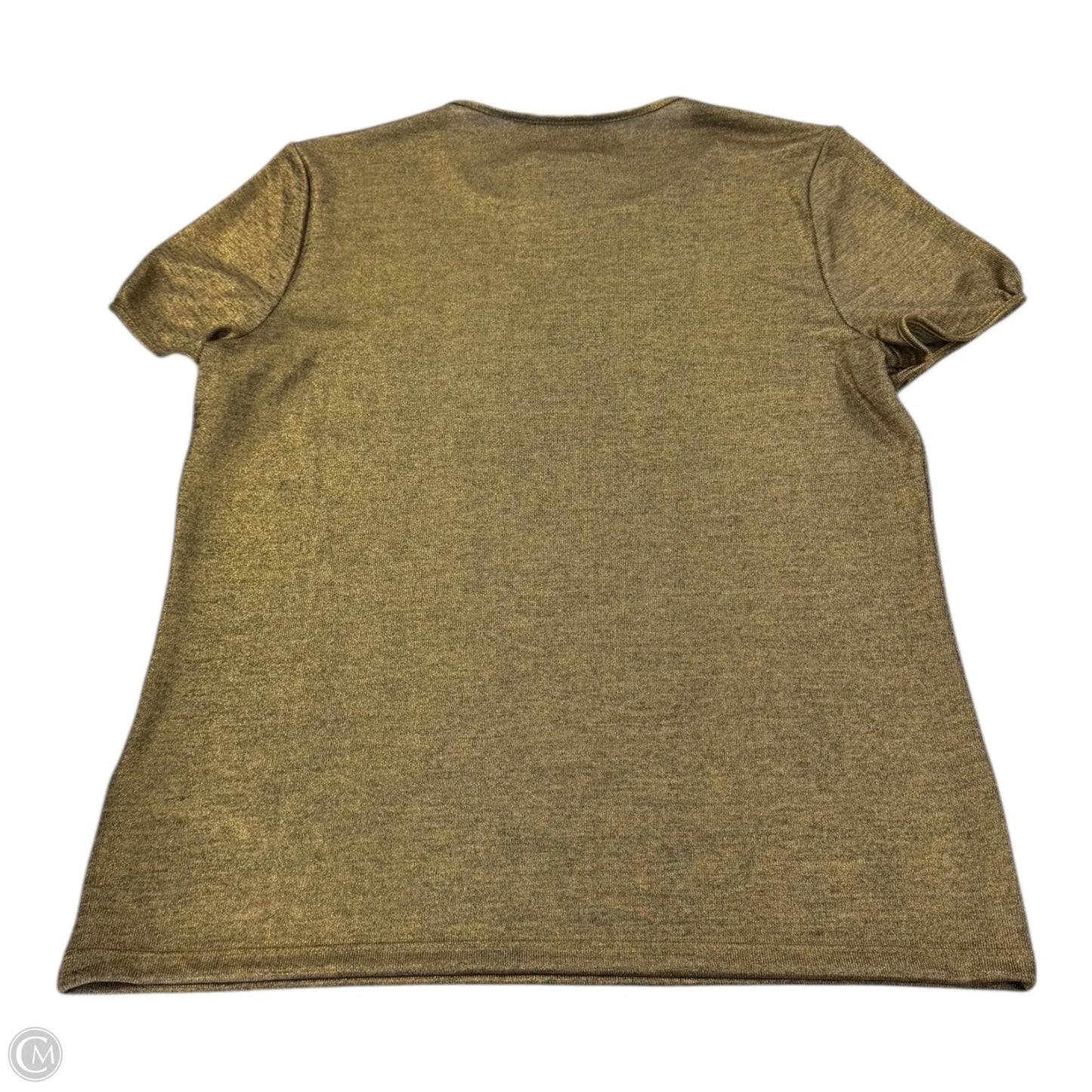 Top Short Sleeve By Lauren By Ralph Lauren In Gold, Size: M