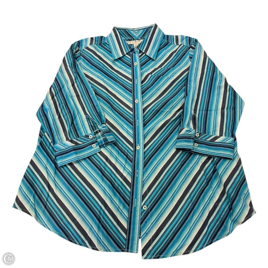 Top 3/4 Sleeve By Tommy Hilfiger In Striped Pattern, Size: 16