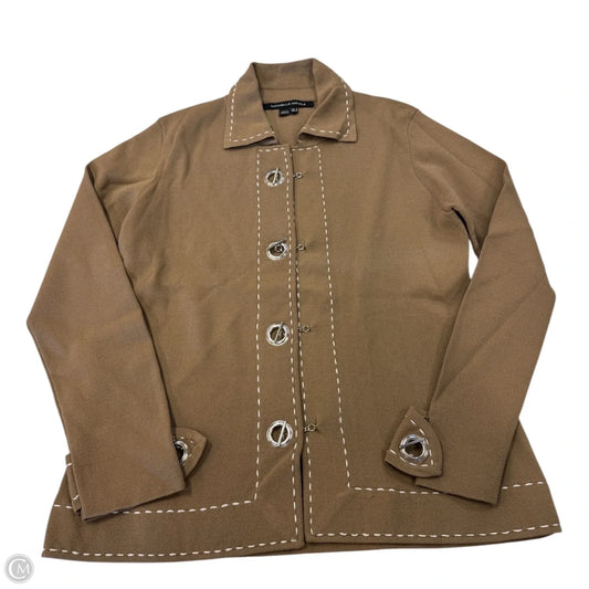 Jacket Shirt By Michelle Nicole In Brown & Cream, Size: S