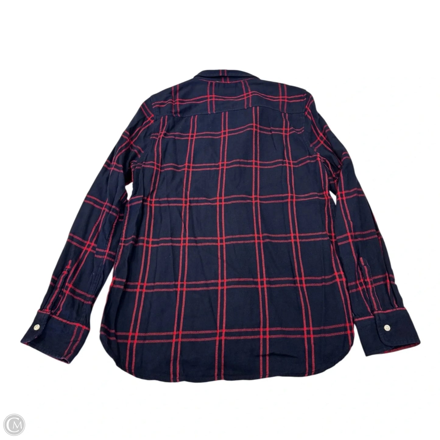 Top Long Sleeve By Gap In Plaid Pattern, Size: S