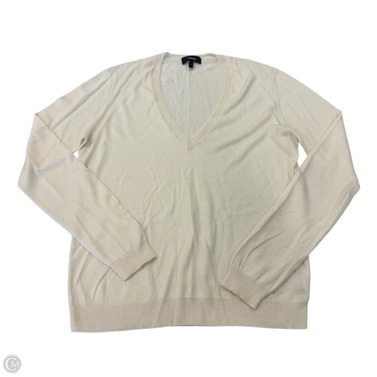 Top Long Sleeve Basic By Theory In Cream, Size: L
