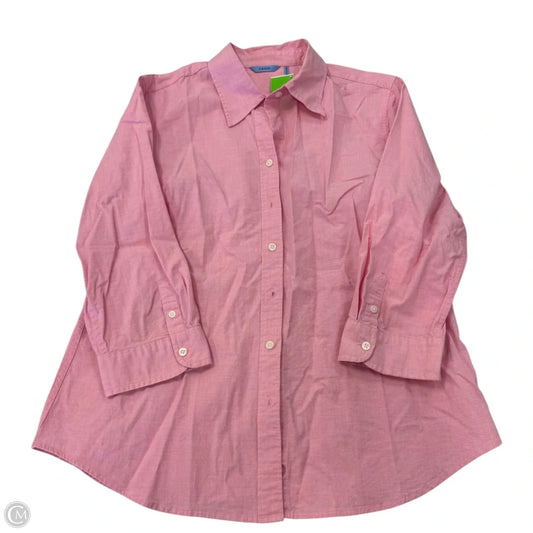 Top Long Sleeve By Izod In Pink, Size: L