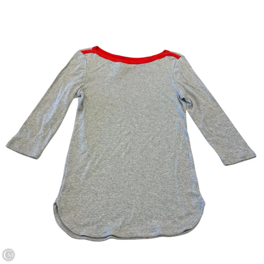 Top 3/4 Sleeve By Gap In Grey & Orange, Size: S