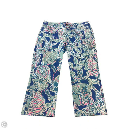 Capris Designer By Lilly Pulitzer In Blue & Pink, Size: 0