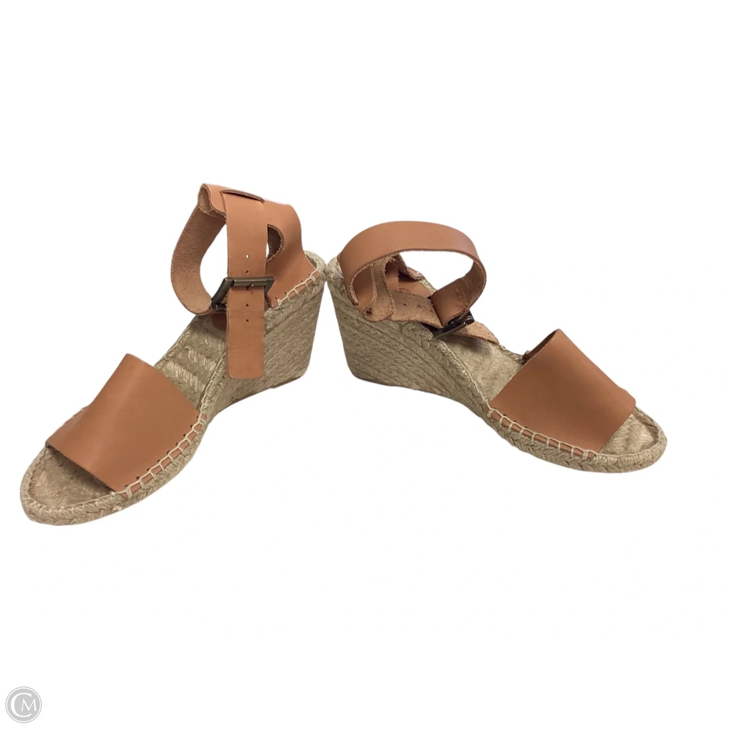 Sandals Heels Wedge By Clothes Mentor In Tan, Size: 7.5