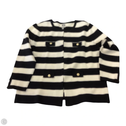 Cardigan By Anne Klein In Striped Pattern, Size: M