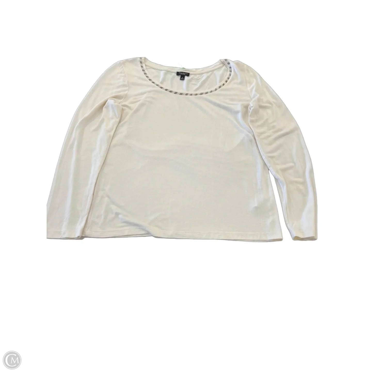 Top Long Sleeve By Talbots In Cream & Silver, Size: M
