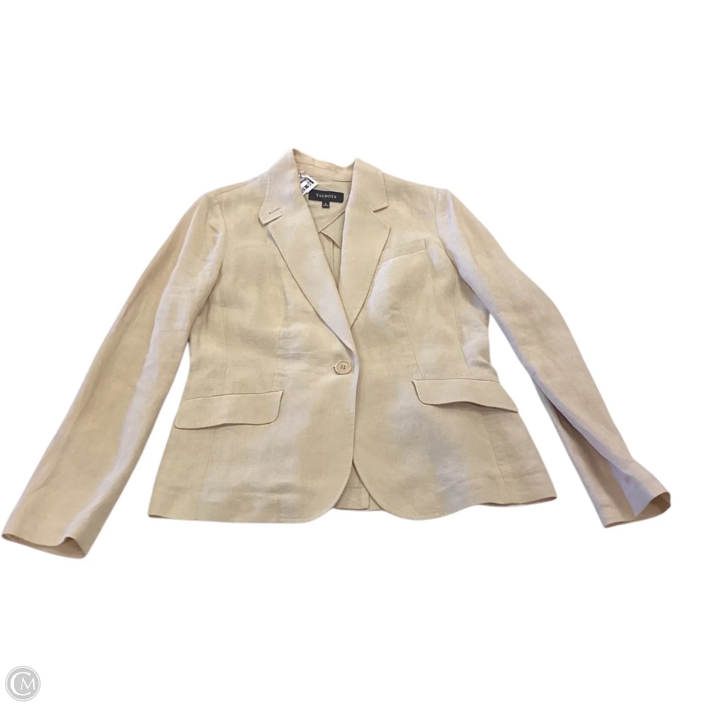 Blazer By Talbots In Tan, Size: 8 linen