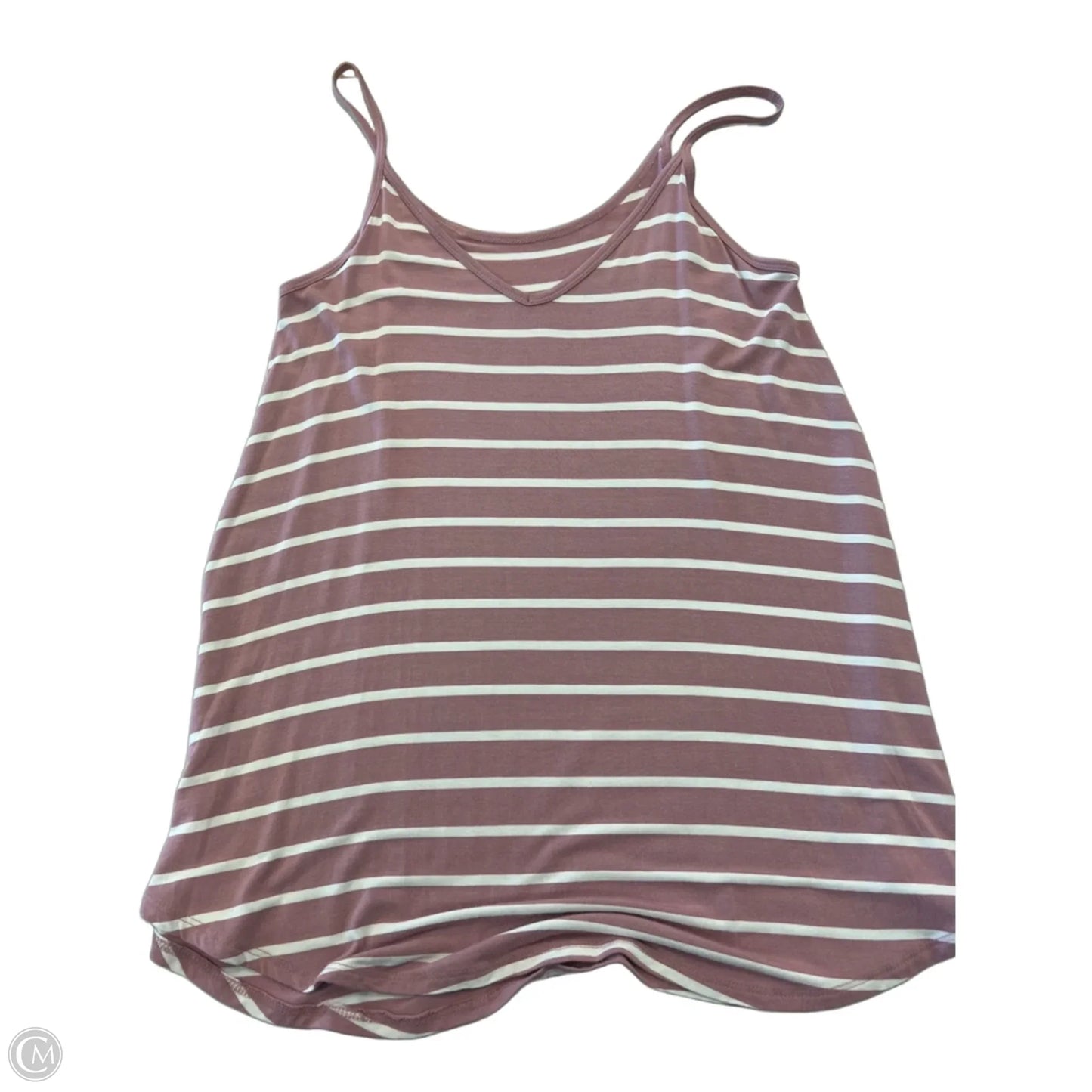 Top Sleeveless By Zenana In Pink & White, Size: M