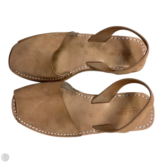 Sandals Heels Wedge By Clothes Mentor In Tan, Size: 6.5