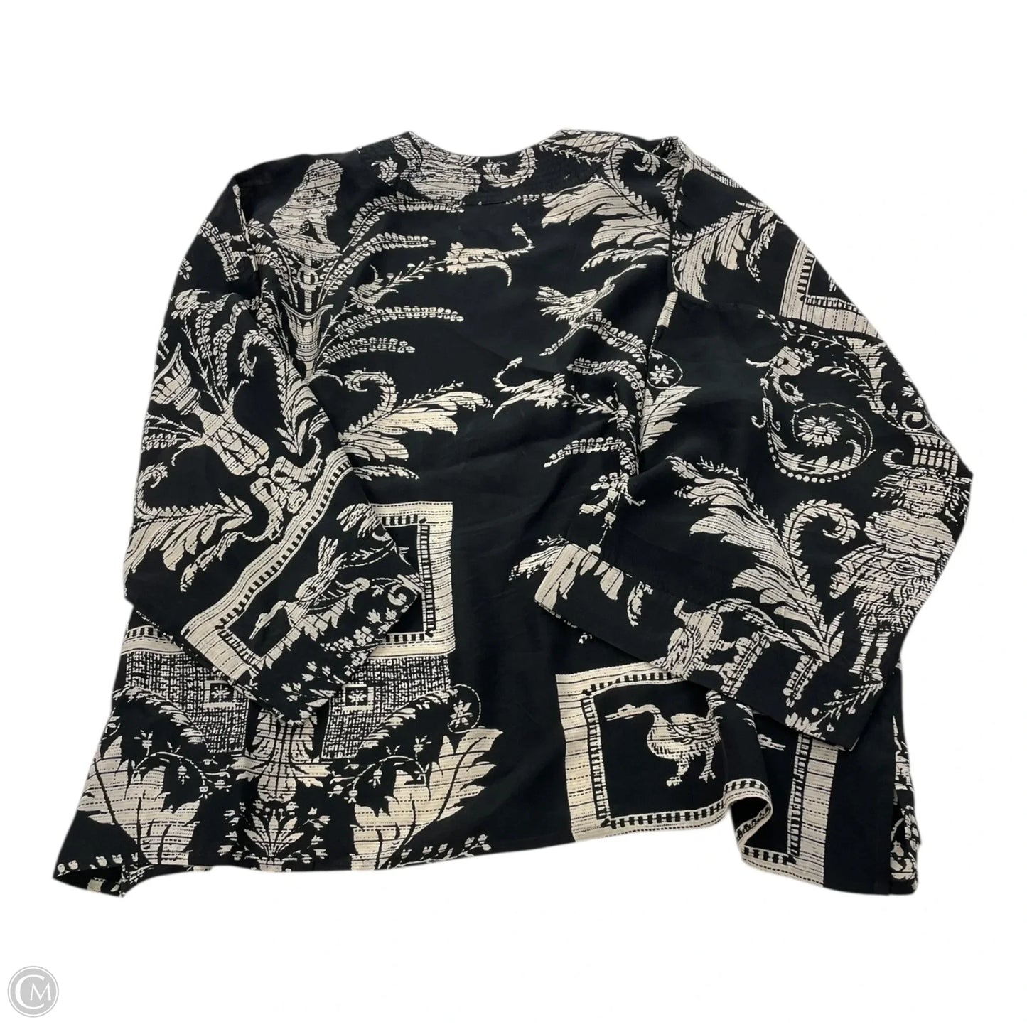 Jacket Shirt By Clothes Mentor In Black & Cream, Size: Osfm