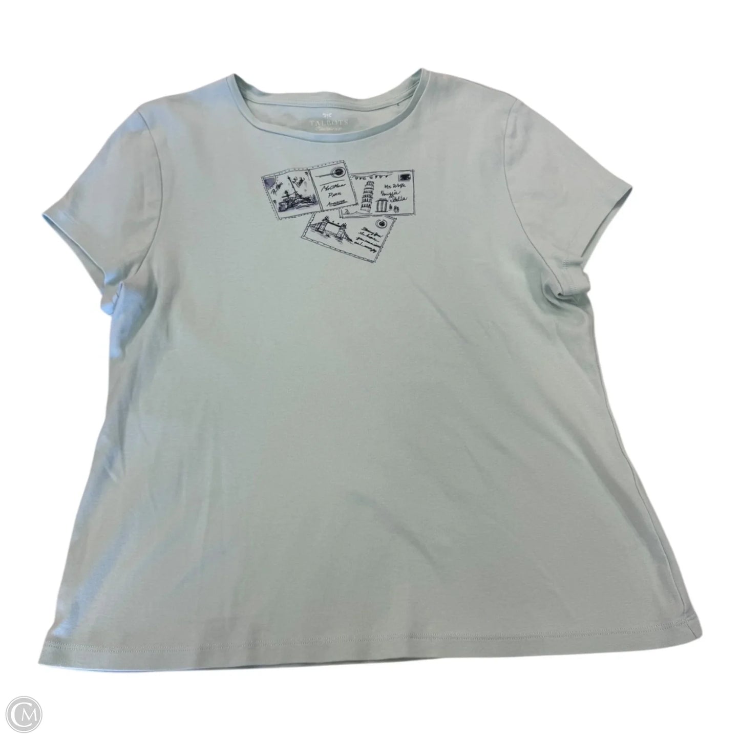 Top Short Sleeve By Talbots In Blue & Brown, Size: Xl