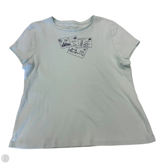 Top Short Sleeve By Talbots In Blue & Brown, Size: Xl