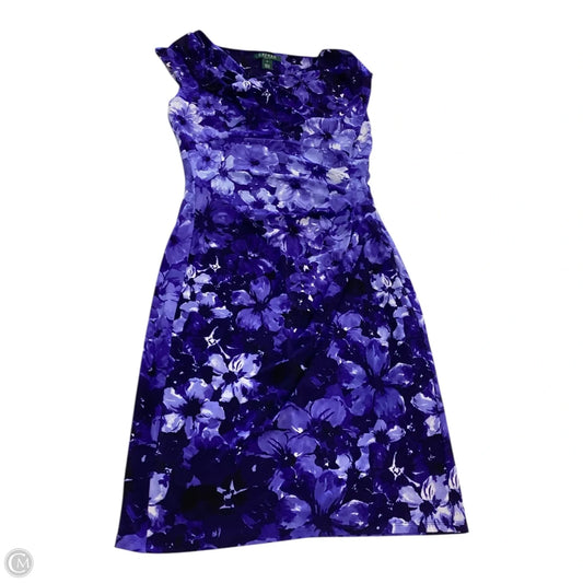 Dress Work By Lauren By Ralph Lauren In Purple & White, Size: 8