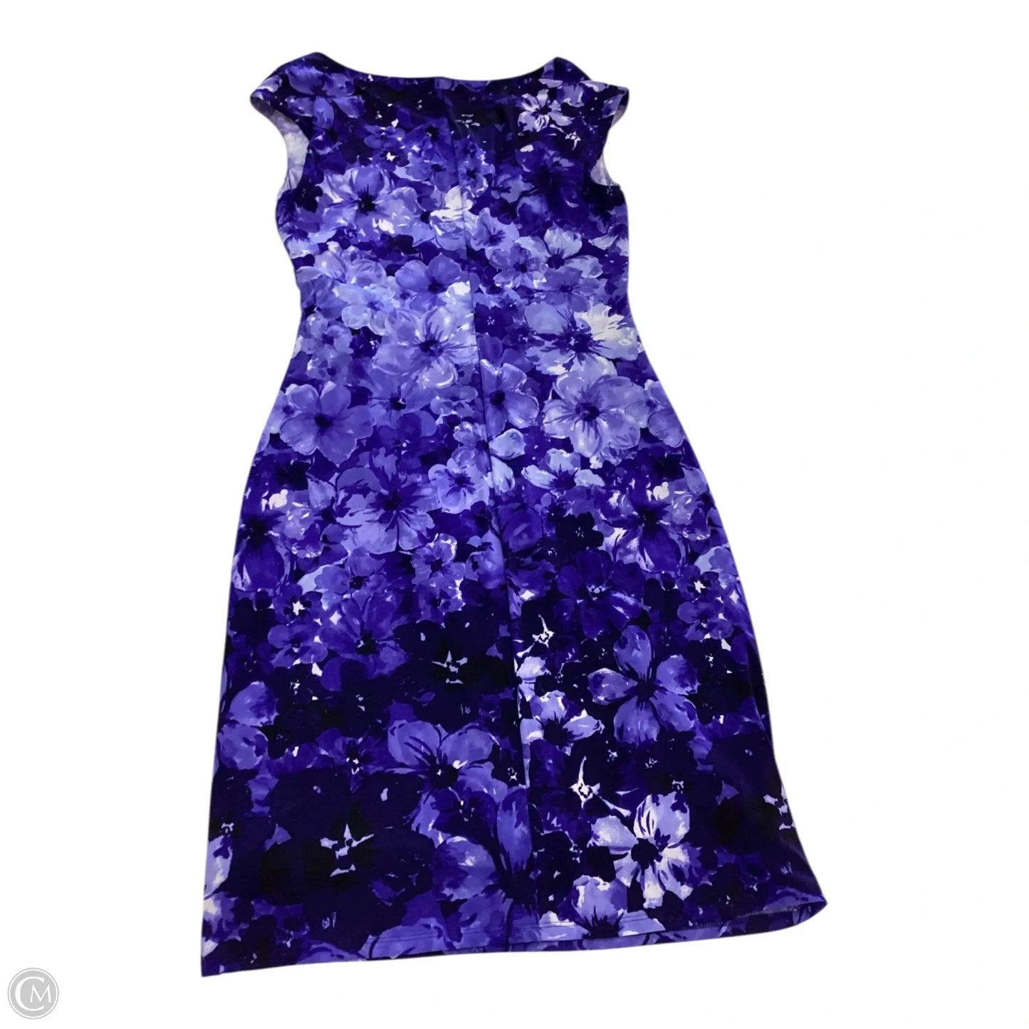 Dress Work By Lauren By Ralph Lauren In Purple & White, Size: 8