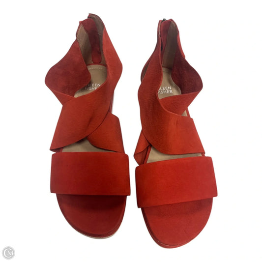 Sandals Flats By Eileen Fisher In Red, Size: 10