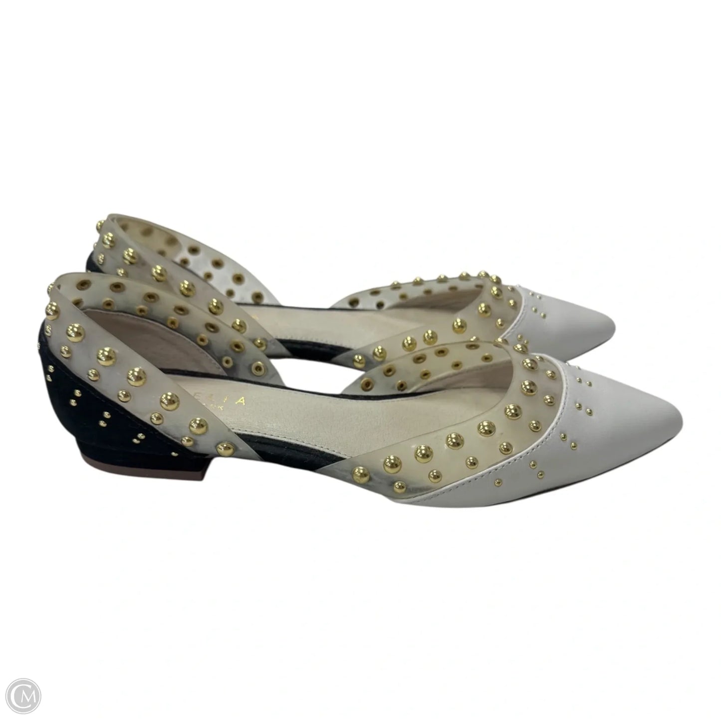 Shoes Flats By Clothes Mentor In Black & Cream, Size: 7.5