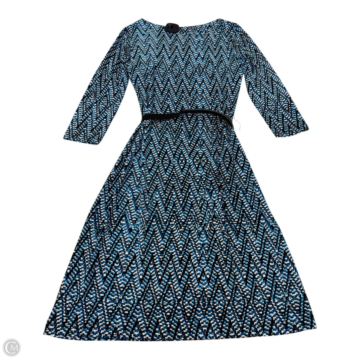 Dress Work By Calvin Klein In Black & Blue, Size: 4