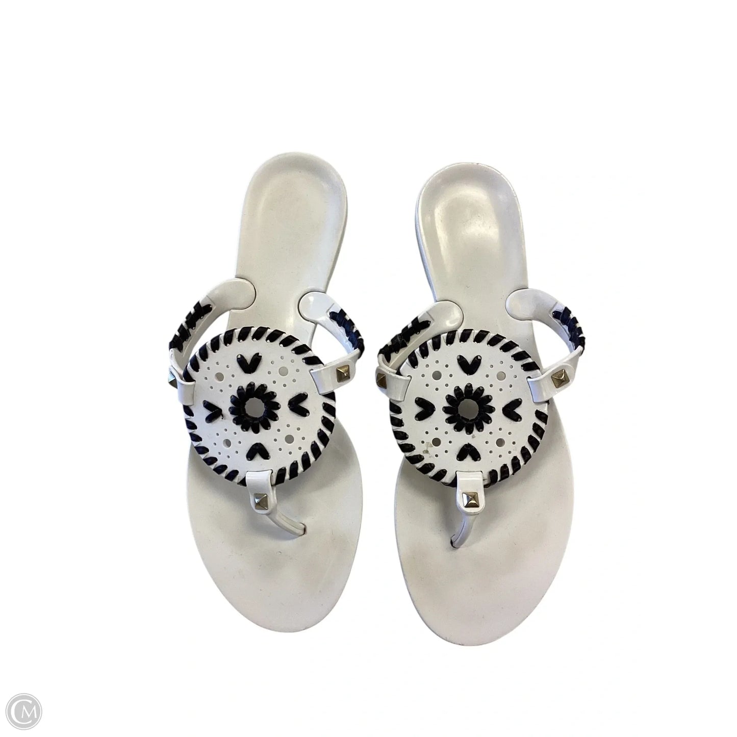 Sandals Flip Flops By Jack Rogers In Black & White, Size: 7