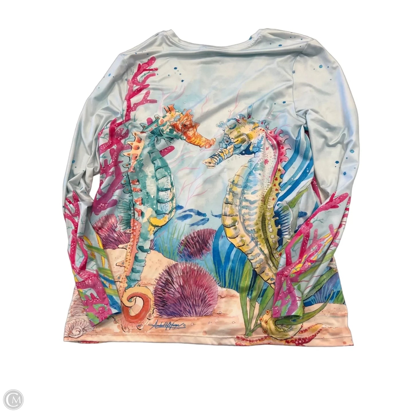 Top Long Sleeve By Art And Soul In Nautical Print, Size: L