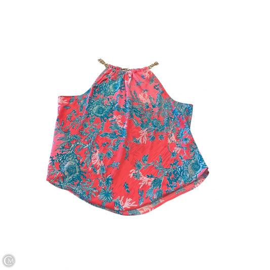 Top Sleeveless Designer By Lilly Pulitzer In Blue & Pink, Size: Xl