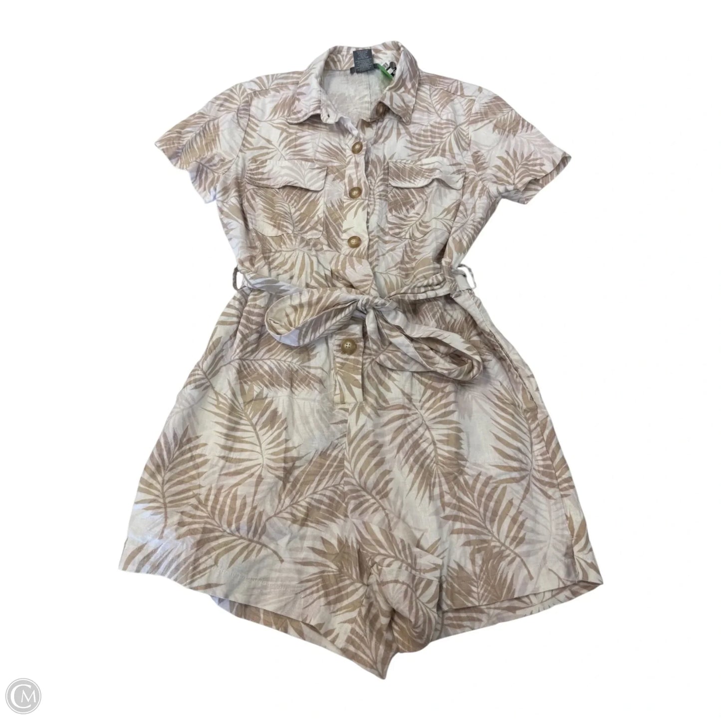 Romper By Matty M In Cream & Tan, Size: S