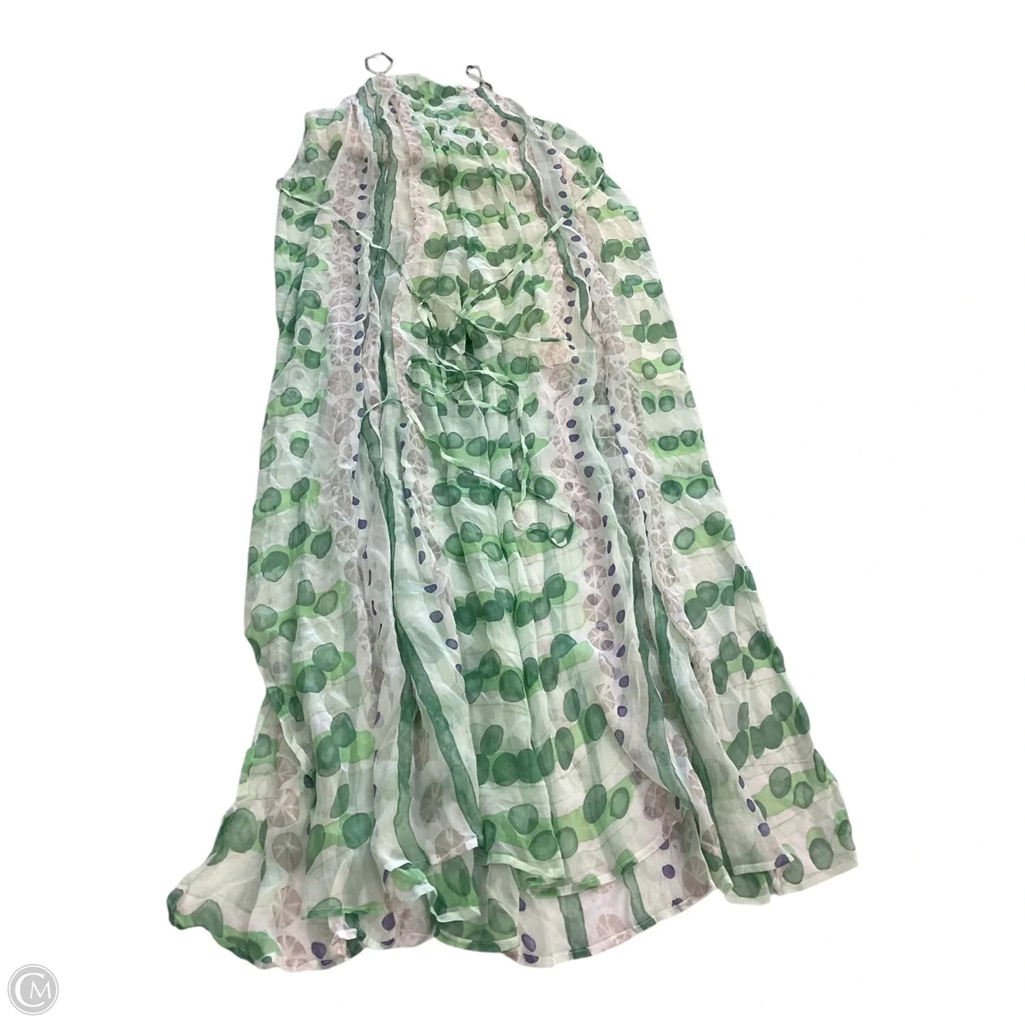 Dress Casual Maxi By Anthropologie In Cream & Green, Size: Xl