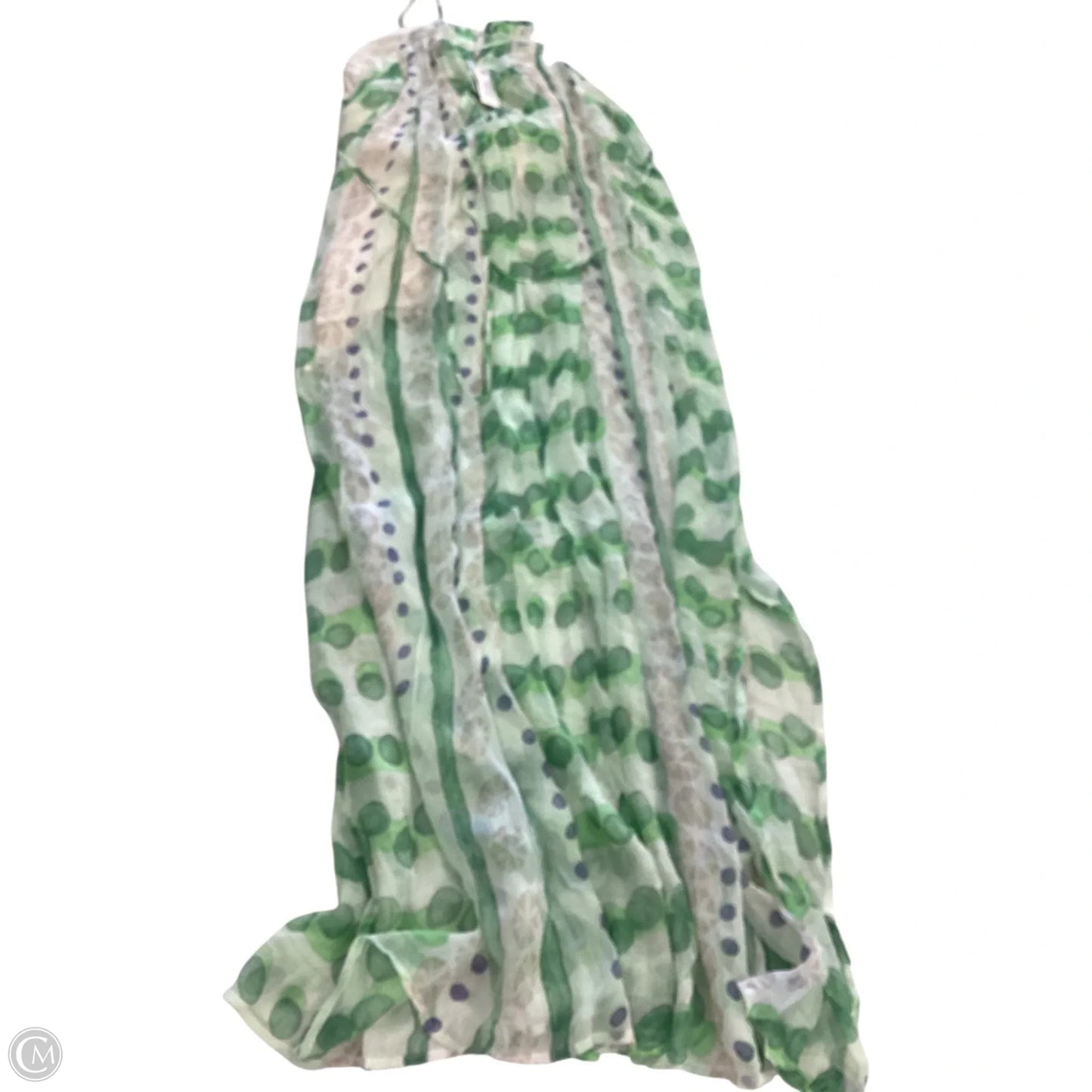 Dress Casual Maxi By Anthropologie In Cream & Green, Size: Xl