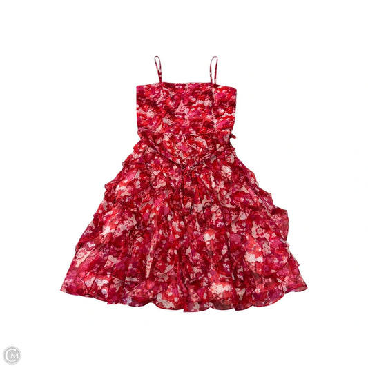 white house black market red dress Satin Ruffle Gown