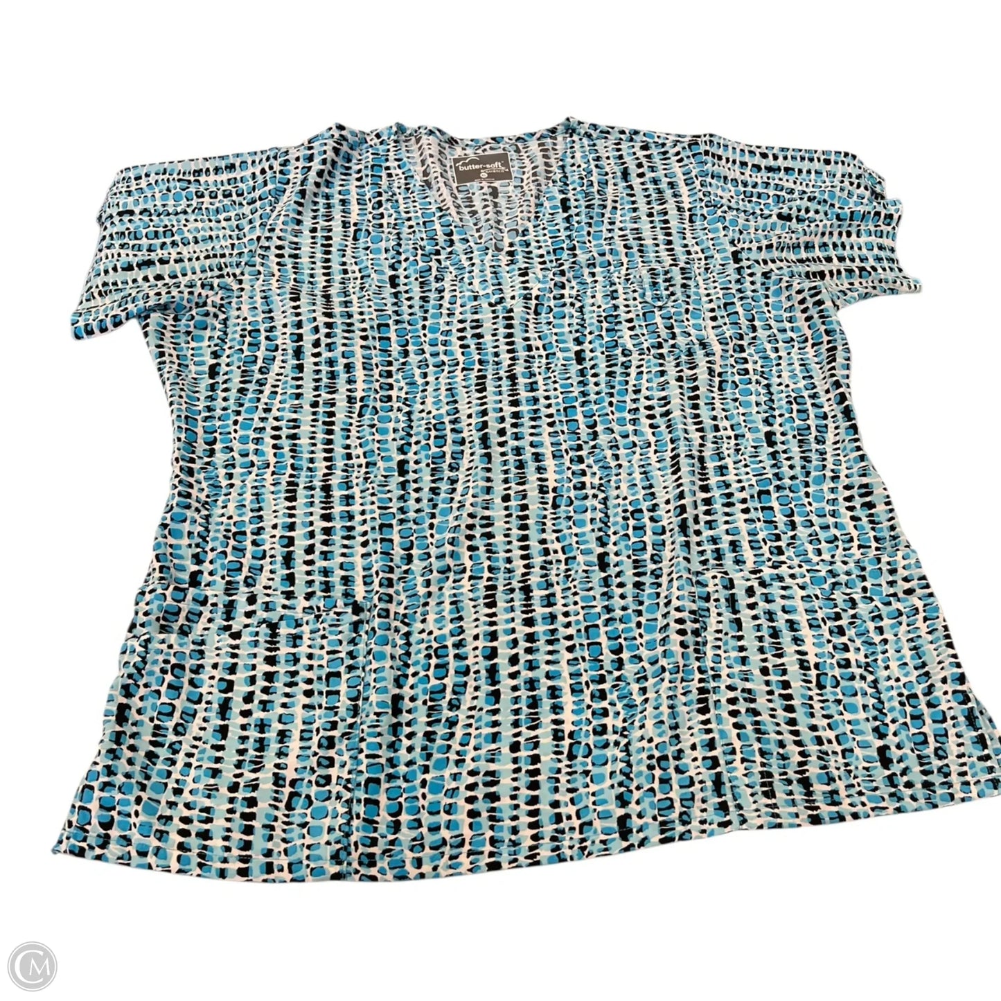 Top Short Sleeve By Clothes Mentor In Black & Blue, Size: Xl