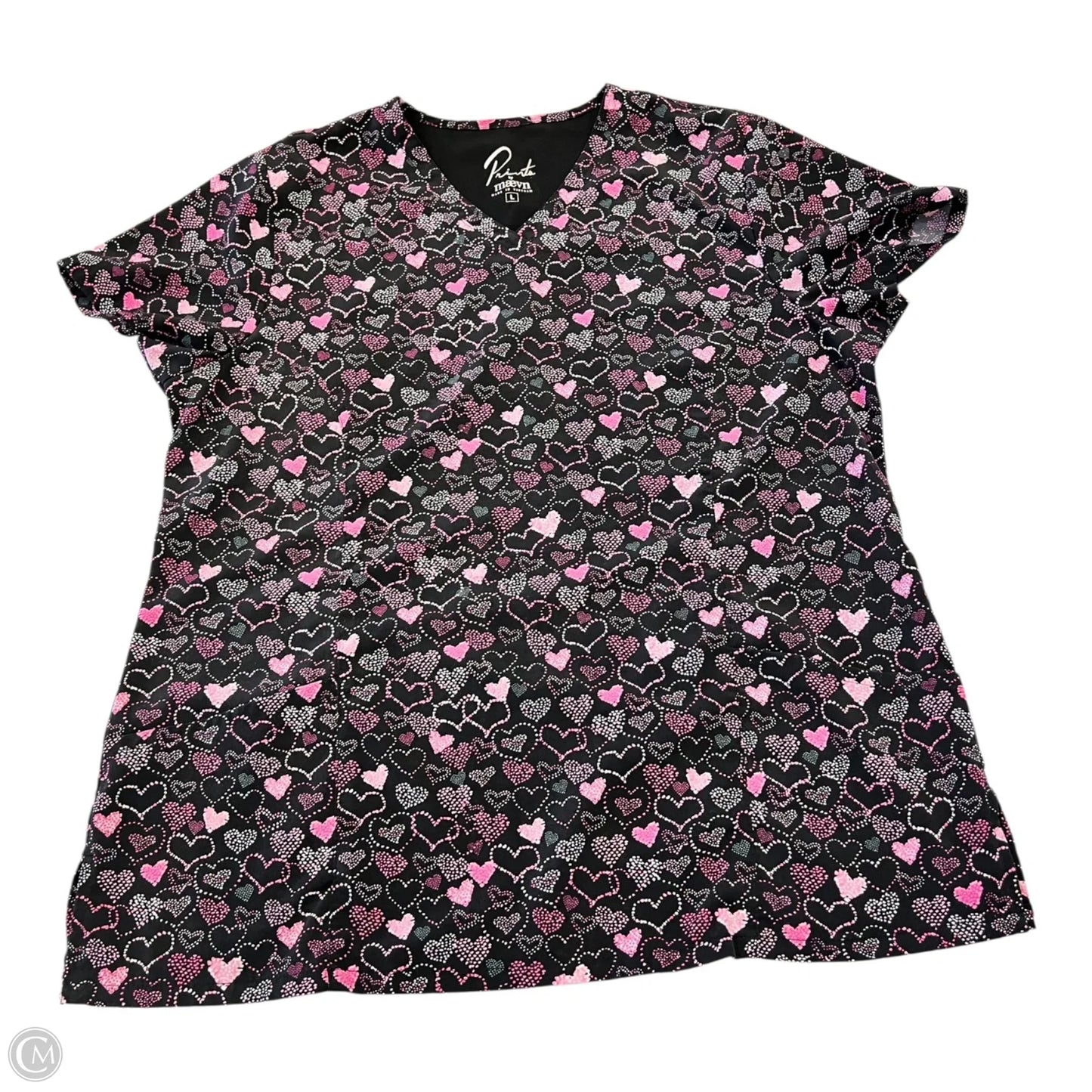 Top Short Sleeve By Clothes Mentor In Black & Pink, Size: L