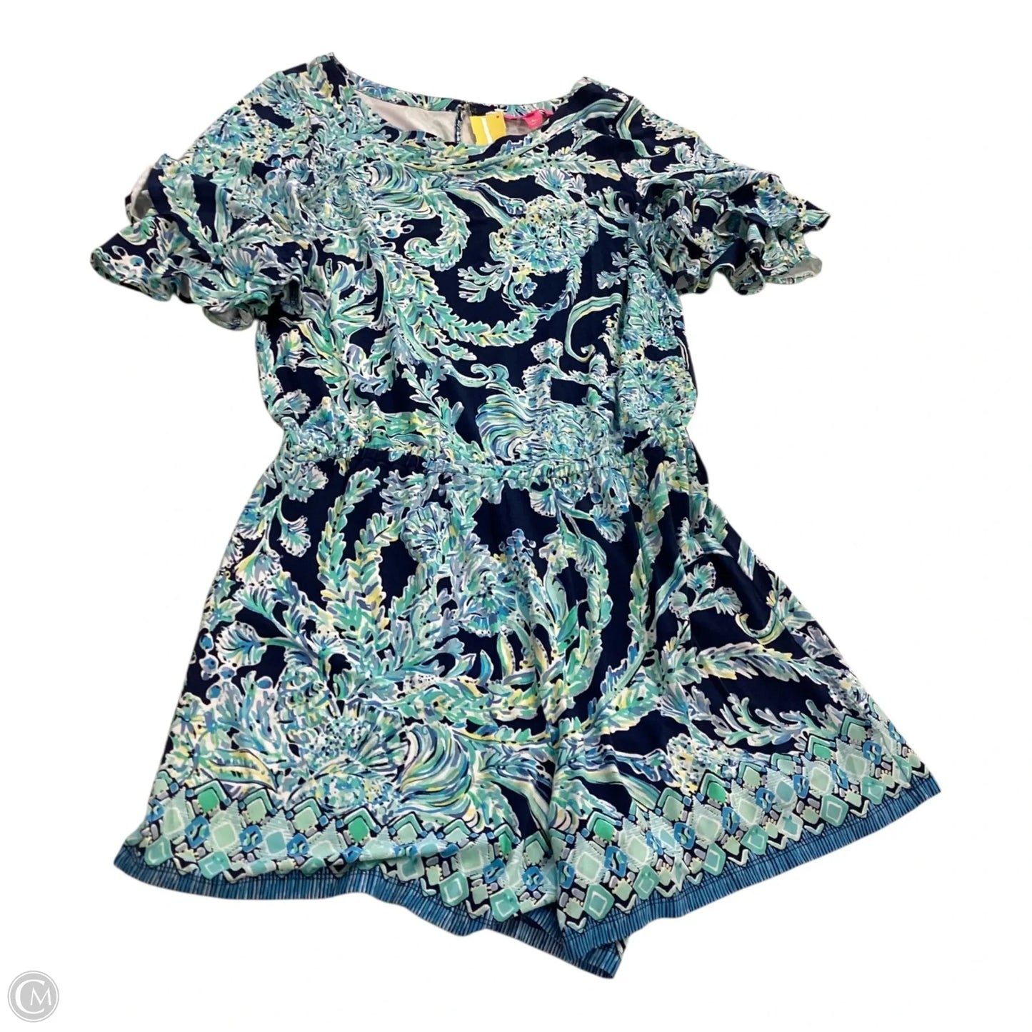 Romper Designer By Lilly Pulitzer In Blue & Green, Size: L