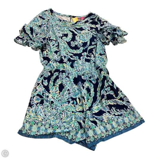 Romper Designer By Lilly Pulitzer In Blue & Green, Size: L
