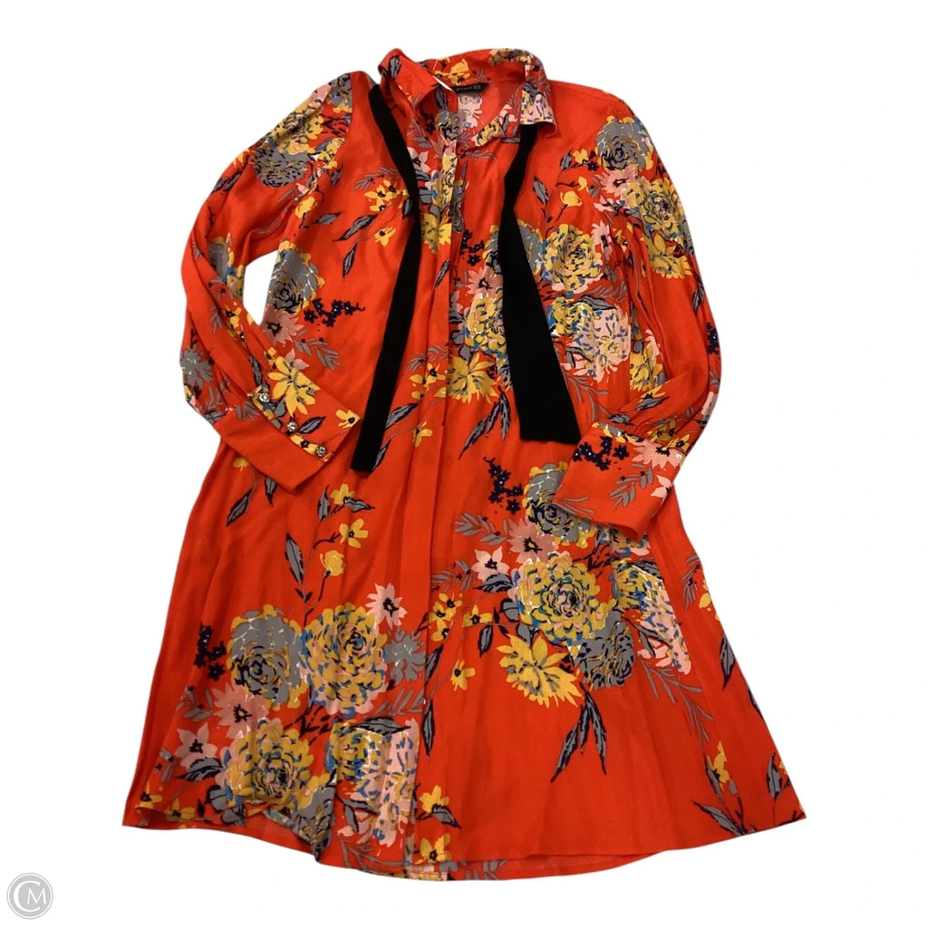 Dress Casual Midi By Zara Women In Floral Print, Size: Xs