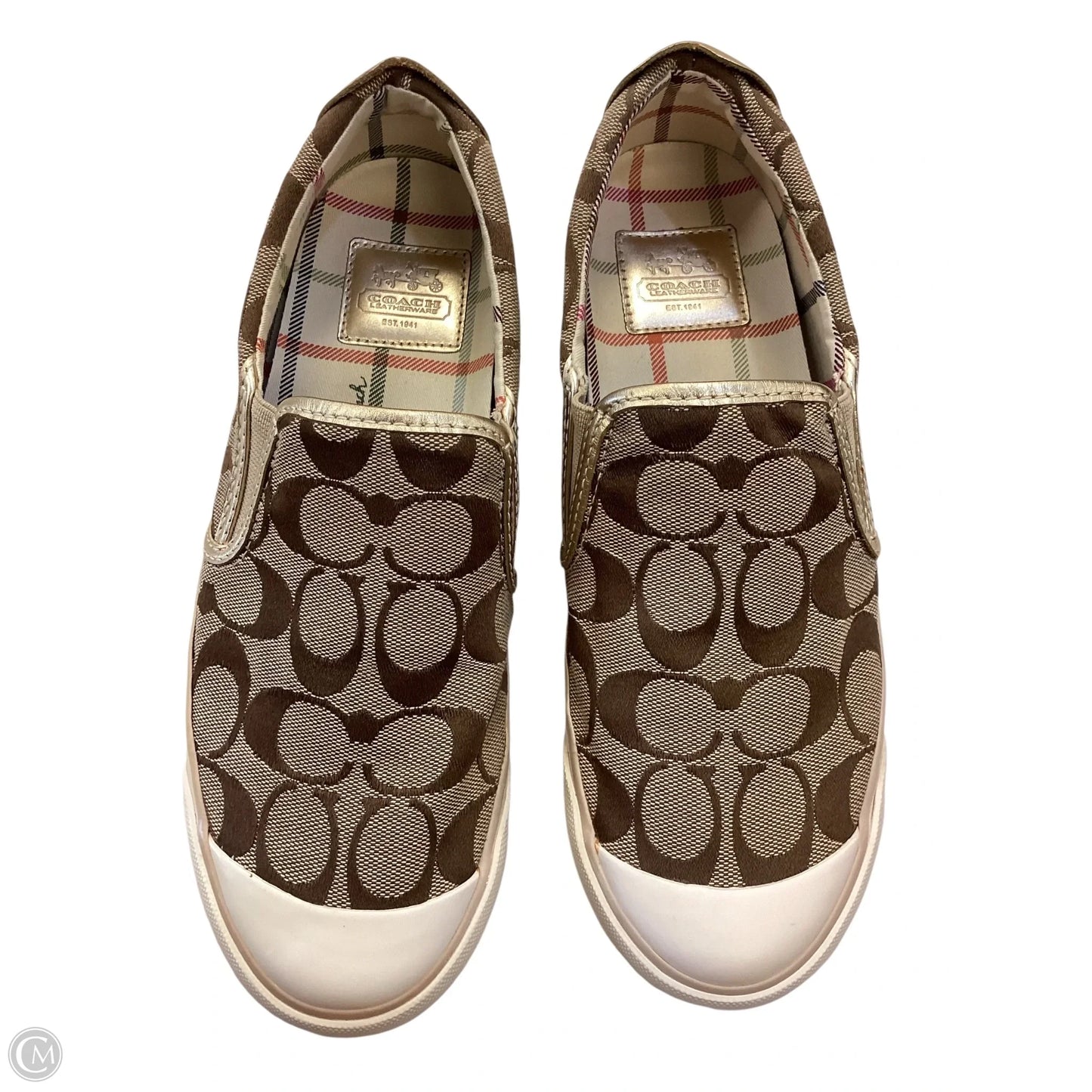 Shoes Designer By Coach In Gold, Size: 7.5